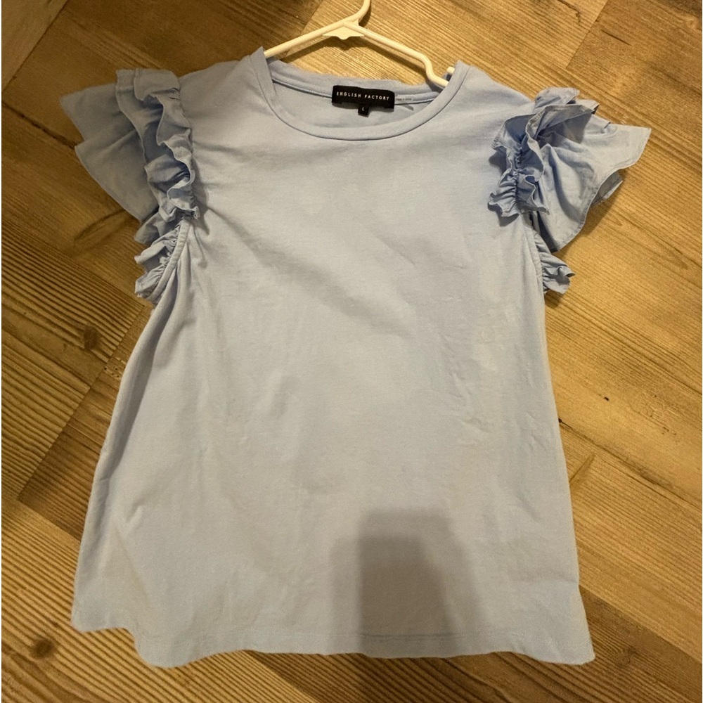 English Factory ruffle sleeve shirt